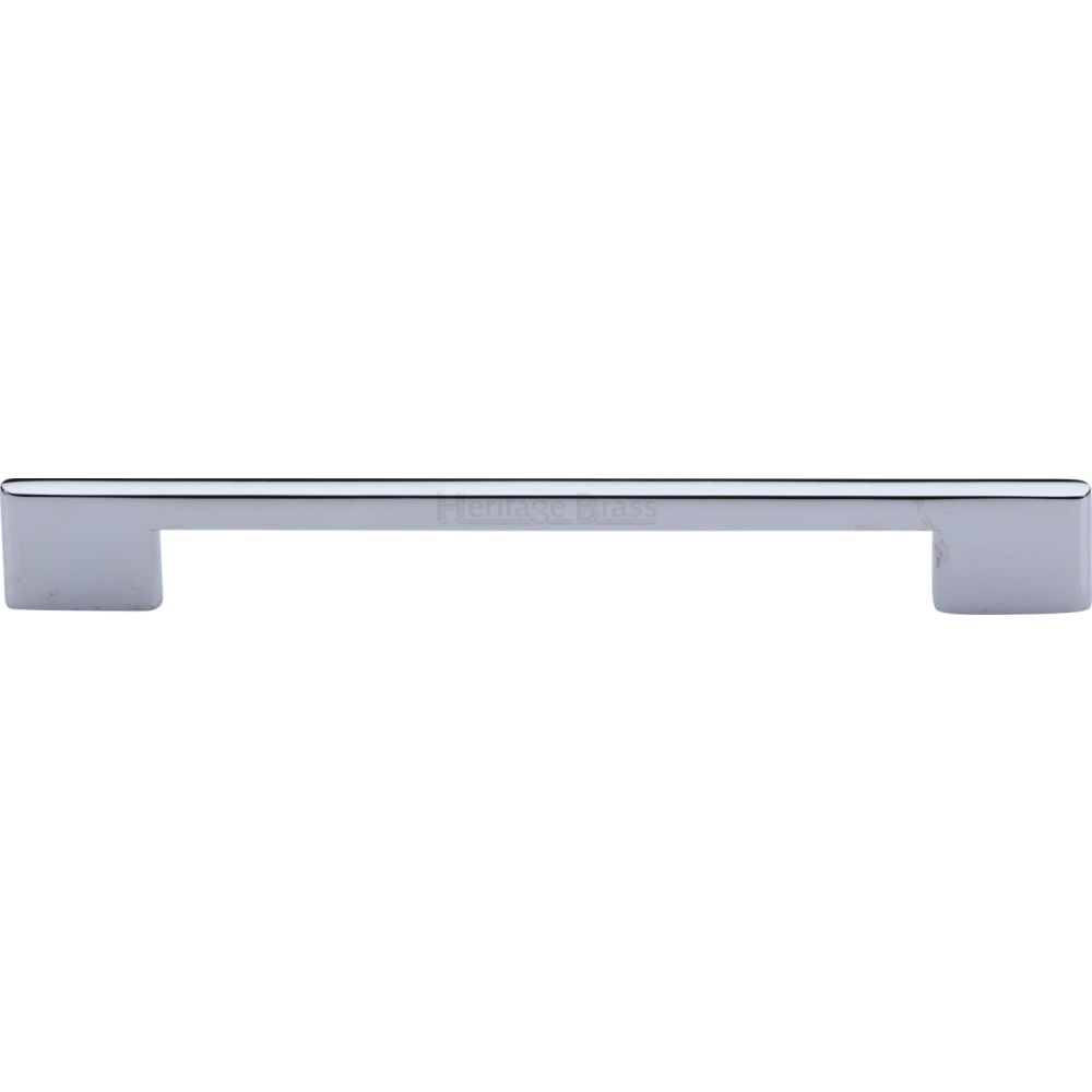 This is an image of a Heritage Brass - Cabinet Pull Slim Metro Design 192mm CTC Polished Chrome Finish, c3681-192-pc that is available to order from T.H Wiggans Ironmongery in Kendal.