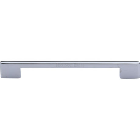 This is an image of a Heritage Brass - Cabinet Pull Slim Metro Design 192mm CTC Polished Chrome Finish, c3681-192-pc that is available to order from T.H Wiggans Ironmongery in Kendal.