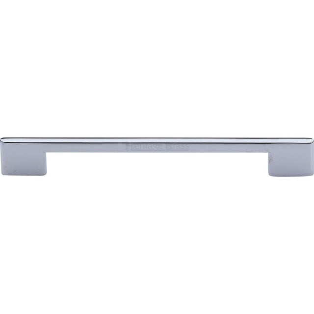 This is an image of a Heritage Brass - Cabinet Pull Slim Metro Design 192mm CTC Polished Chrome Finish, c3681-192-pc that is available to order from T.H Wiggans Ironmongery in Kendal.
