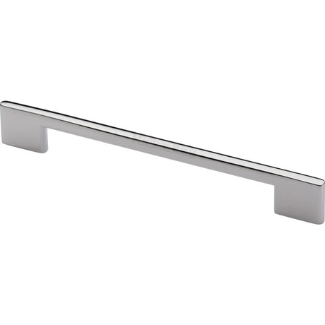This is an image of a Heritage Brass - Cabinet Pull Slim Metro Design 192mm CTC Polished Nickel Finish, c3681-192-pnf that is available to order from T.H Wiggans Ironmongery in Kendal.