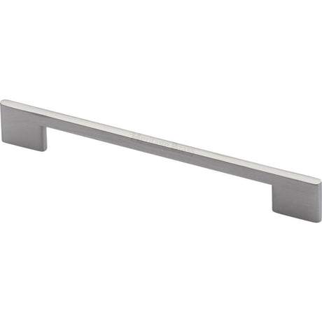 This is an image of a Heritage Brass - Cabinet Pull Slim Metro Design 192mm CTC Satin Nickel Finish, c3681-192-sn that is available to order from T.H Wiggans Ironmongery in Kendal.