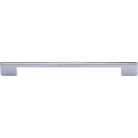 This is an image of a Heritage Brass - Cabinet Pull Slim Metro Design 256mm CTC Polished Chrome Finish, c3681-256-pc that is available to order from T.H Wiggans Ironmongery in Kendal.