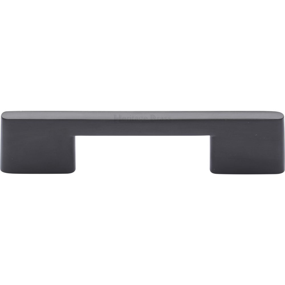 This is an image of a Heritage Brass - Cabinet Pull Slim Metro Design 96mm CTC Matt Bronze Finish, c3681-96-mb that is available to order from T.H Wiggans Ironmongery in Kendal.