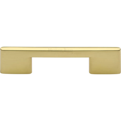 This is an image of a Heritage Brass - Cabinet Pull Slim Metro Design 96mm CTC Polished Brass Finish, c3681-96-pb that is available to order from T.H Wiggans Ironmongery in Kendal.