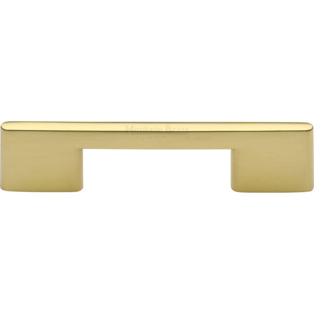 This is an image of a Heritage Brass - Cabinet Pull Slim Metro Design 96mm CTC Polished Brass Finish, c3681-96-pb that is available to order from T.H Wiggans Ironmongery in Kendal.