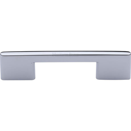 This is an image of a Heritage Brass - Cabinet Pull Slim Metro Design 96mm CTC Polished Chrome Finish, c3681-96-pc that is available to order from T.H Wiggans Ironmongery in Kendal.