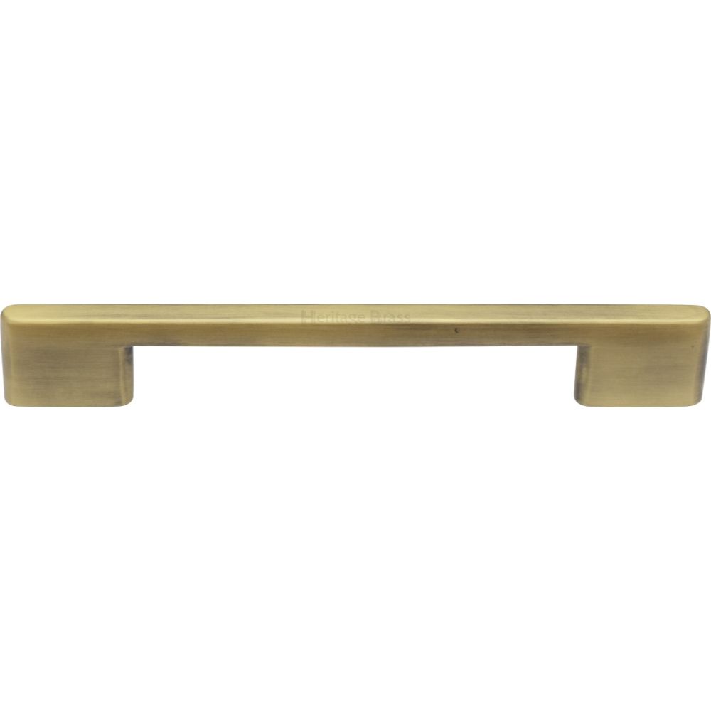 This is an image of a Heritage Brass - Cabinet Pull Slim Metro Design 160mm CTC Antique Brass Finish, c3681-160-at that is available to order from T.H Wiggans Ironmongery in Kendal.