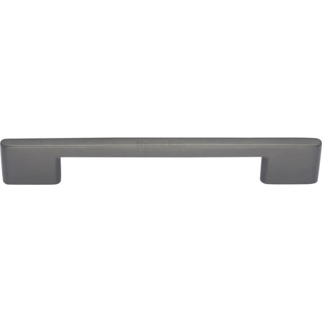 This is an image of a Heritage Brass - Cabinet Pull Slim Metro Design 160mm CTC Matt Bronze Finish, c3681-160-mb that is available to order from T.H Wiggans Ironmongery in Kendal.