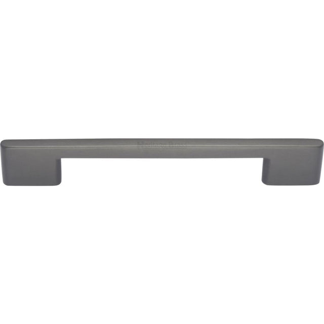 This is an image of a Heritage Brass - Cabinet Pull Slim Metro Design 160mm CTC Matt Bronze Finish, c3681-160-mb that is available to order from T.H Wiggans Ironmongery in Kendal.