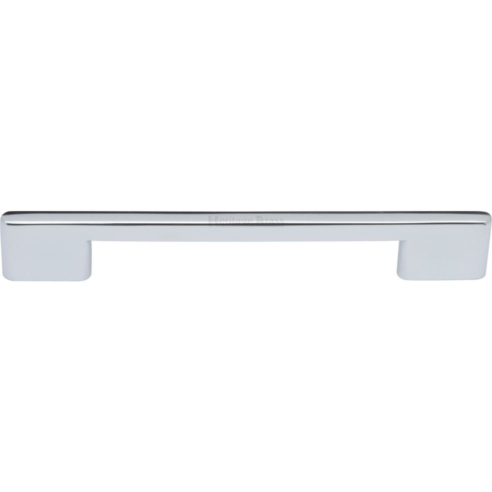 This is an image of a Heritage Brass - Cabinet Pull Slim Metro Design 160mm CTC Polished Chrome Finish, c3681-160-pc that is available to order from T.H Wiggans Ironmongery in Kendal.