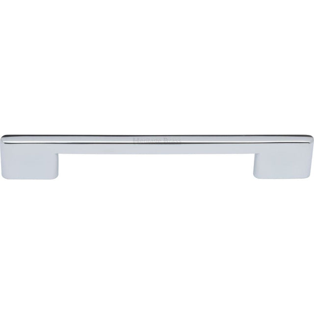 This is an image of a Heritage Brass - Cabinet Pull Slim Metro Design 160mm CTC Polished Chrome Finish, c3681-160-pc that is available to order from T.H Wiggans Ironmongery in Kendal.