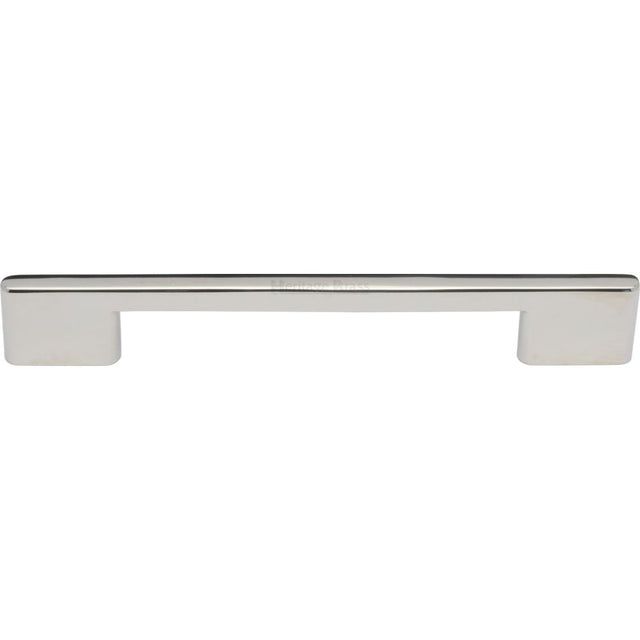 This is an image of a Heritage Brass - Cabinet Pull Slim Metro Design 160mm CTC Polished Nickel Finish, c3681-160-pnf that is available to order from T.H Wiggans Ironmongery in Kendal.
