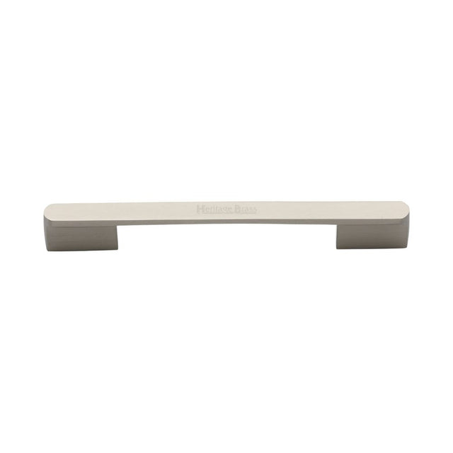 This is an image of a Heritage Brass - Cabinet Pull Bridge Design 128&160mm CTC Satin Nickel Finish, c3684-128-160sn that is available to order from T.H Wiggans Ironmongery in Kendal.