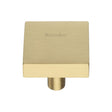 This is an image of a Heritage Brass - Cabinet Knob Square Design 32mm Satin Brass Finish, c3685-32-sb that is available to order from T.H Wiggans Ironmongery in Kendal.