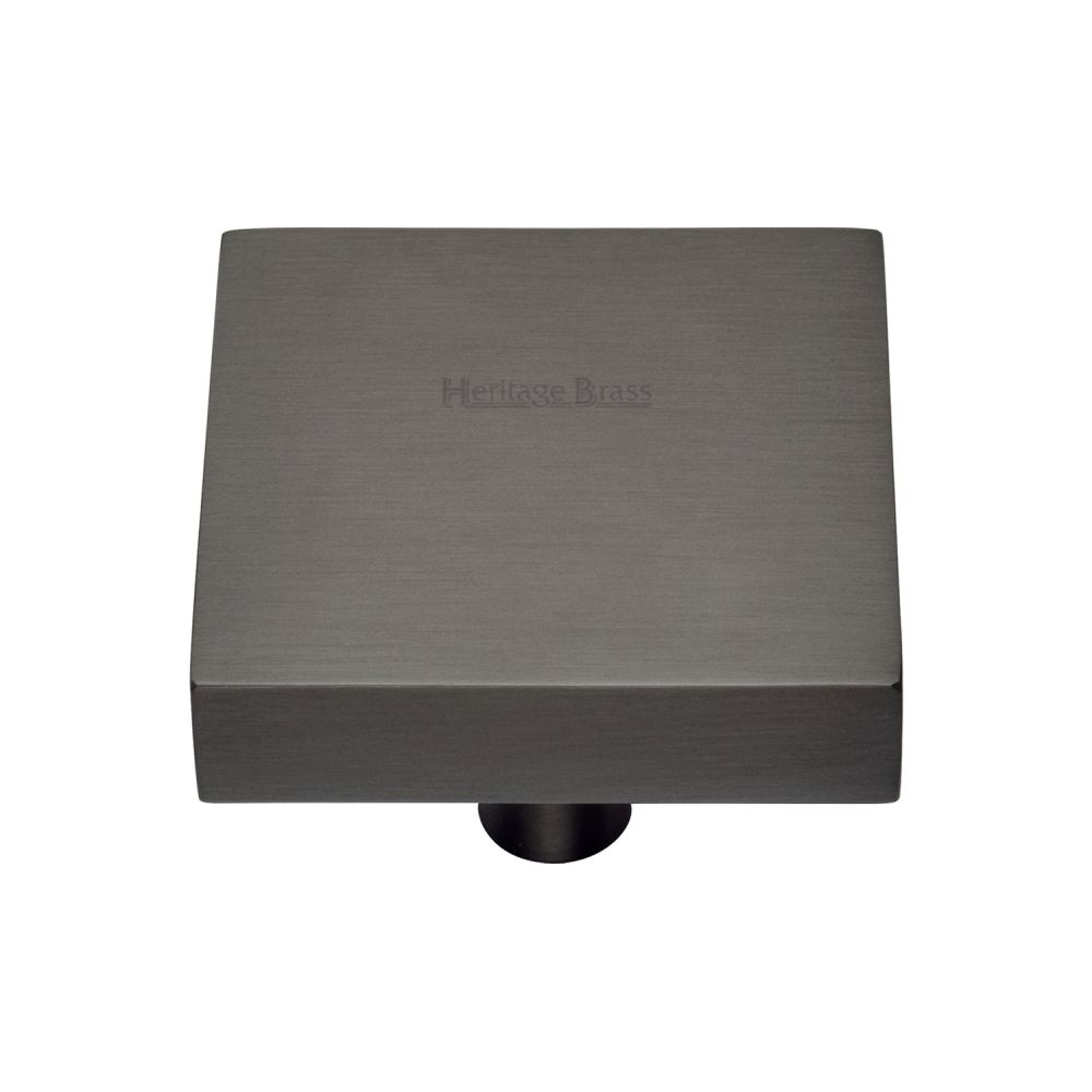 This is an image of a Heritage Brass - Cabinet Knob Square Design 38mm Matt Bronze Finish, c3685-38-mb that is available to order from T.H Wiggans Ironmongery in Kendal.