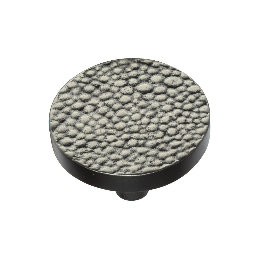 This is an image of a Heritage Brass - Cabinet Knob Round Stingray Design 38mm Aged Nickel Finish, c3686-38-an that is available to order from T.H Wiggans Ironmongery in Kendal.