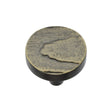 This is an image of a Heritage Brass - Cabinet Knob Round Pine Design 32mm Aged Brass Finish, c3697-32-ab that is available to order from T.H Wiggans Ironmongery in Kendal.