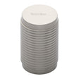 This is an image of a Heritage Brass - Cabinet Knob Cylindric Ribbed Design 21mm Satin Nickel Finish, c3850-sn that is available to order from T.H Wiggans Ironmongery in Kendal.