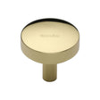This is an image of a Heritage Brass - Cabinet Knob Domed Disc Design 32mm Polished Brass Finish, c3875-32-pb that is available to order from T.H Wiggans Ironmongery in Kendal.