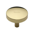 This is an image of a Heritage Brass - Cabinet Knob Domed Disc Design 38mm Polished Brass Finish, c3875-38-pb that is available to order from T.H Wiggans Ironmongery in Kendal.