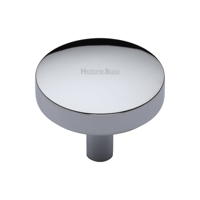 This is an image of a Heritage Brass - Cabinet Knob Domed Disc Design 38mm Polished Chrome Finish, c3875-38-pc that is available to order from T.H Wiggans Ironmongery in Kendal.