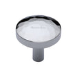 This is an image of a Heritage Brass - Cabinet Knob Round Hammered Design 32mm Polished Chrome Finish, c3877-32-pc that is available to order from T.H Wiggans Ironmongery in Kendal.