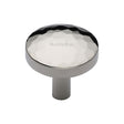 This is an image of a Heritage Brass - Cabinet Knob Round Hammered Design 32mm Polished Nickel Finish, c3877-32-pnf that is available to order from T.H Wiggans Ironmongery in Kendal.