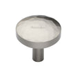 This is an image of a Heritage Brass - Cabinet Knob Round Hammered Design 32mm Satin Nickel Finish, c3877-32-sn that is available to order from T.H Wiggans Ironmongery in Kendal.
