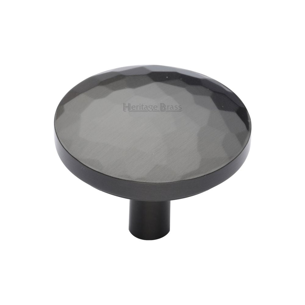 This is an image of a Heritage Brass - Cabinet Knob Round Hammered Design 38mm Matt Bronze Finish, c3877-38-mb that is available to order from T.H Wiggans Ironmongery in Kendal.