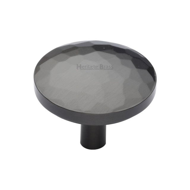 This is an image of a Heritage Brass - Cabinet Knob Round Hammered Design 38mm Matt Bronze Finish, c3877-38-mb that is available to order from T.H Wiggans Ironmongery in Kendal.