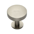 This is an image of a Heritage Brass - Cabinet Knob Domed Disc Design with Rose 32mm Satin Nickel Finis, c3878-32-sn that is available to order from T.H Wiggans Ironmongery in Kendal.