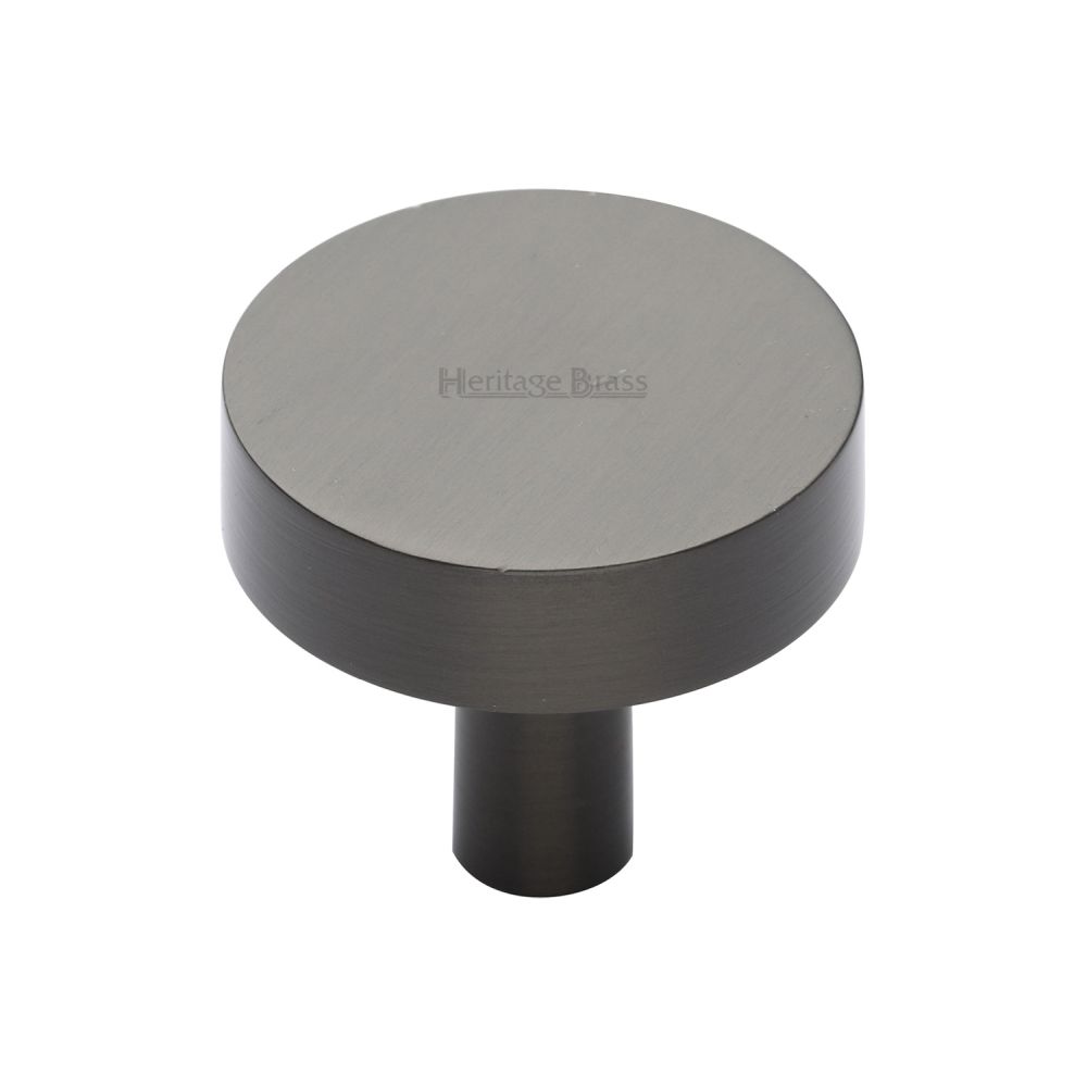 This is an image of a Heritage Brass - Cabinet Knob Disc Design 32mm Matt Bronze Finish, c3880-32-mb that is available to order from T.H Wiggans Ironmongery in Kendal.