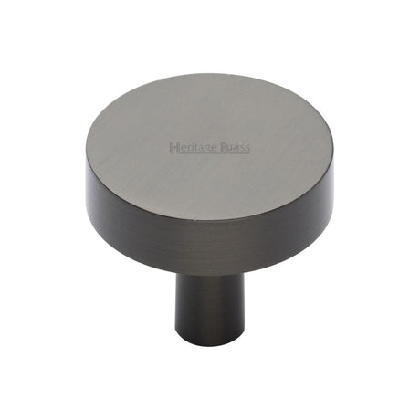 This is an image of a Heritage Brass - Cabinet Knob Disc Design 32mm Matt Bronze Finish, c3880-32-mb that is available to order from T.H Wiggans Ironmongery in Kendal.