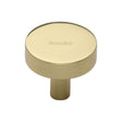 This is an image of a Heritage Brass - Cabinet Knob Disc Design 32mm Polished Brass Finish, c3880-32-pb that is available to order from T.H Wiggans Ironmongery in Kendal.