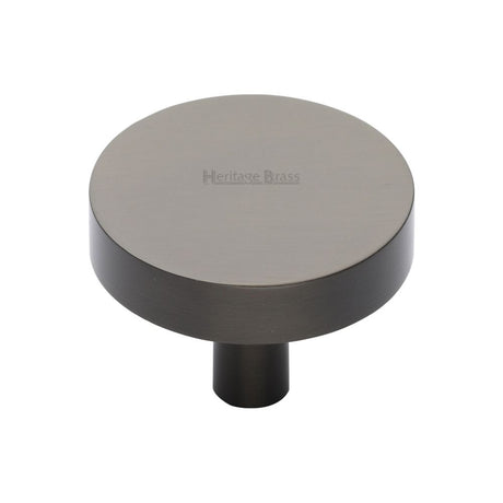 This is an image of a Heritage Brass - Cabinet Knob Disc Design 38mm Matt Bronze Finish, c3880-38-mb that is available to order from T.H Wiggans Ironmongery in Kendal.