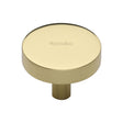 This is an image of a Heritage Brass - Cabinet Knob Disc Design 38mm Polished Brass Finish, c3880-38-pb that is available to order from T.H Wiggans Ironmongery in Kendal.