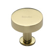 This is an image of a Heritage Brass - Cabinet Knob Disc Design with Rose 32mm Polished Brass Finish, c3885-32-pb that is available to order from T.H Wiggans Ironmongery in Kendal.