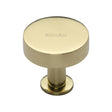 This is an image of a Heritage Brass - Cabinet Knob Disc Design with Rose 38mm Polished Brass Finish, c3885-38-pb that is available to order from T.H Wiggans Ironmongery in Kendal.