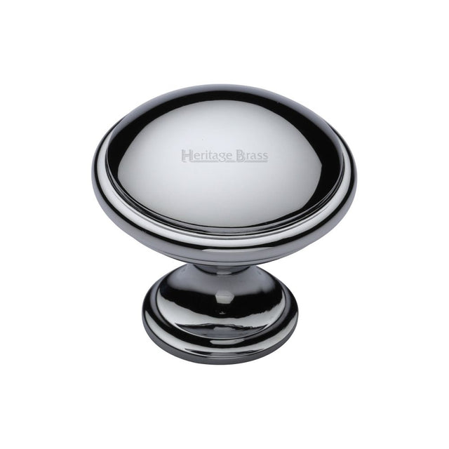 This is an image of a Heritage Brass - Cabinet Knob Domed Design 32mm Polished Chrome Finish, c3950-32-pc that is available to order from T.H Wiggans Ironmongery in Kendal.