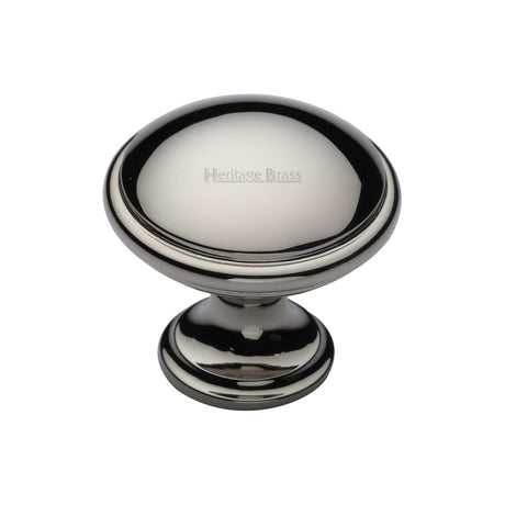 This is an image of a Heritage Brass - Cabinet Knob Domed Design 32mm Polished Nickel Finish, c3950-32-pnf that is available to order from T.H Wiggans Ironmongery in Kendal.