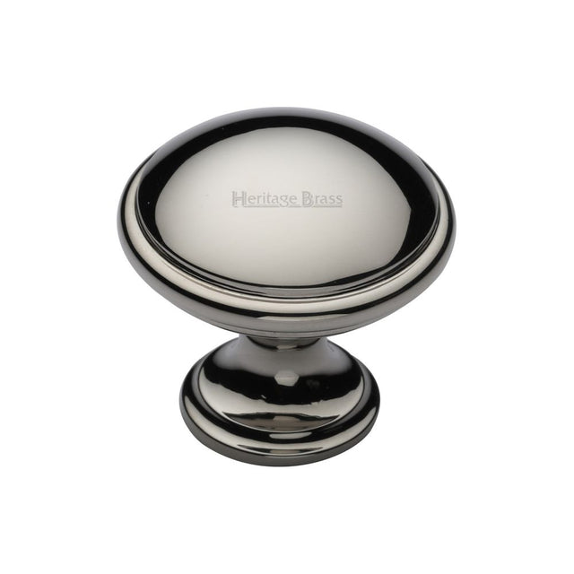 This is an image of a Heritage Brass - Cabinet Knob Domed Design 32mm Polished Nickel Finish, c3950-32-pnf that is available to order from T.H Wiggans Ironmongery in Kendal.