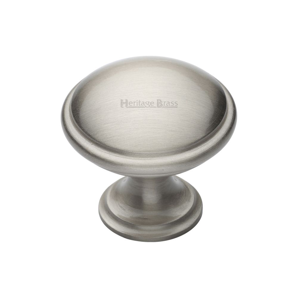 This is an image of a Heritage Brass - Cabinet Knob Domed Design 32mm Satin Nickel Finish, c3950-32-sn that is available to order from T.H Wiggans Ironmongery in Kendal.