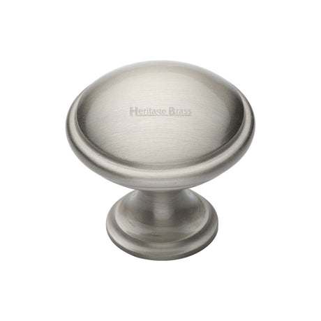 This is an image of a Heritage Brass - Cabinet Knob Domed Design 32mm Satin Nickel Finish, c3950-32-sn that is available to order from T.H Wiggans Ironmongery in Kendal.