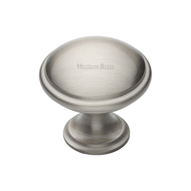 This is an image of a Heritage Brass - Cabinet Knob Domed Design 32mm Satin Nickel Finish, c3950-32-sn that is available to order from T.H Wiggans Ironmongery in Kendal.