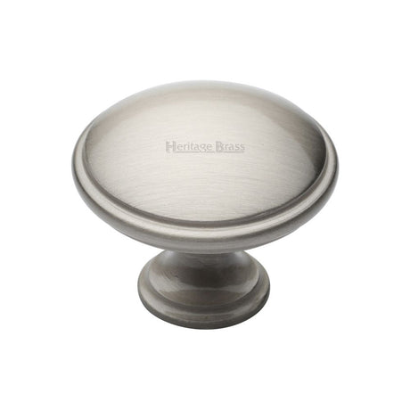 This is an image of a Heritage Brass - Cabinet Knob Domed Design 38mm Satin Nickel Finish, c3950-38-sn that is available to order from T.H Wiggans Ironmongery in Kendal.