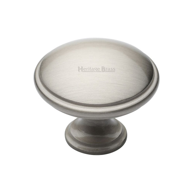 This is an image of a Heritage Brass - Cabinet Knob Domed Design 38mm Satin Nickel Finish, c3950-38-sn that is available to order from T.H Wiggans Ironmongery in Kendal.