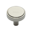 This is an image of a Heritage Brass - Cabinet Knob Stepped Disc Design 32mm Polished Nickel Finish, c3952-32-pnf that is available to order from T.H Wiggans Ironmongery in Kendal.