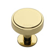 This is an image of a Heritage Brass - Cabinet Knob Stepped Disc Design with Rose 32mm Polished Brass Fini, c3954-32-pb that is available to order from T.H Wiggans Ironmongery in Kendal.
