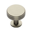 This is an image of a Heritage Brass - Cabinet Knob Stepped Disc Design with Rose 32mm Satin Nickel Fin, c3954-32-sn that is available to order from T.H Wiggans Ironmongery in Kendal.