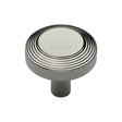 This is an image of a Heritage Brass - Cabinet Knob Ridge Design 32mm Polished Nickel Finish, c3956-32-pnf that is available to order from T.H Wiggans Ironmongery in Kendal.